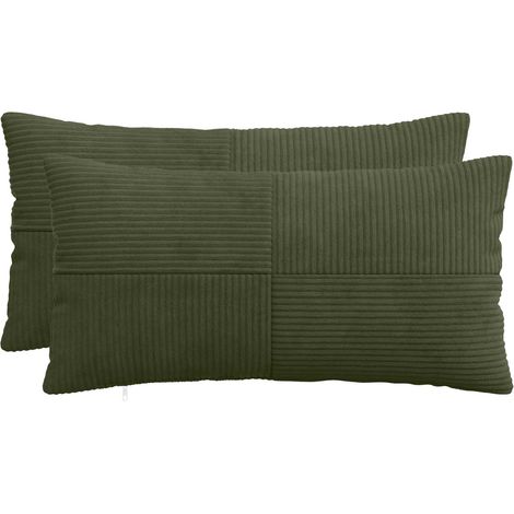 Funda de almohada 2 pcs ALMELO Verde 40 x 70 cm pana vidaXL (1/5)