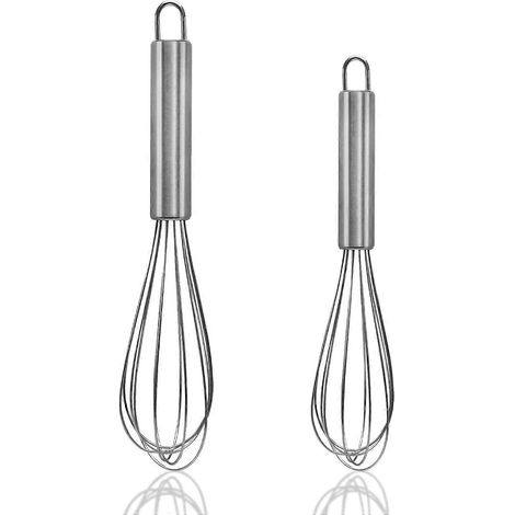 Ensemble élégant de shaker à protéines et de batteur à œufs en acier inoxydable - 8 et 10 pouces, fouets pour la cuisine [jkw] (1/4)
