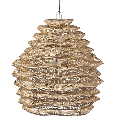Lampara Techo Mimbre Natural 100X100X100 Cm
