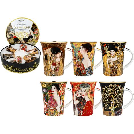 Set aus 6 Tassen in einer runden Schachtel - G. Klimt (carmani) (1/5)