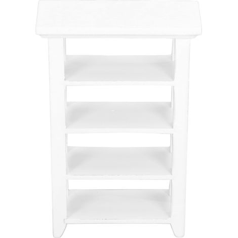 Étagère miniature en bois à l'échelle 1:12 pour maison de poupée, bibliothèque blanche, meuble décoratif pour salon. (1/5)