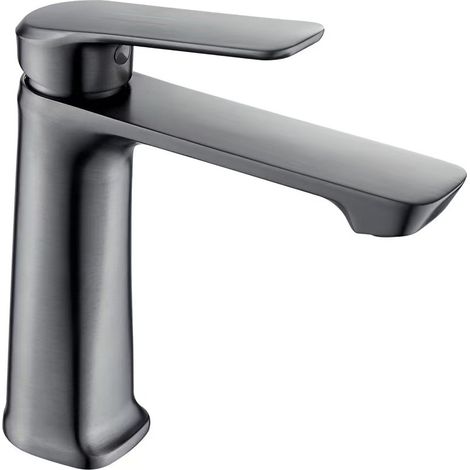 Luxury bathroom faucet, washbasin, household hot and cold water sink, bathroom single-hole faucet - gunmetal gray
