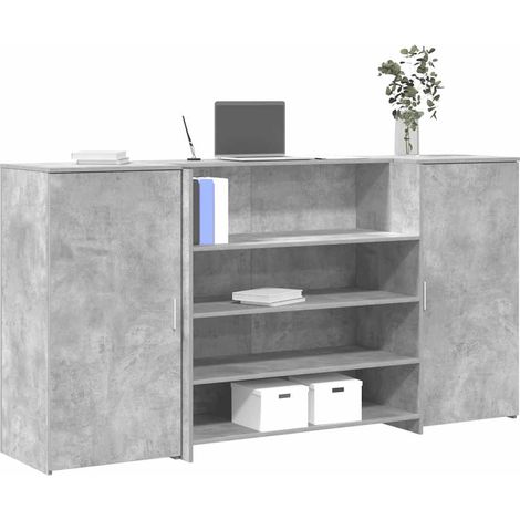 Reception Desk Concrete Grey 200x50x103.5 cm Engineered Wood vidaXL (1/5)