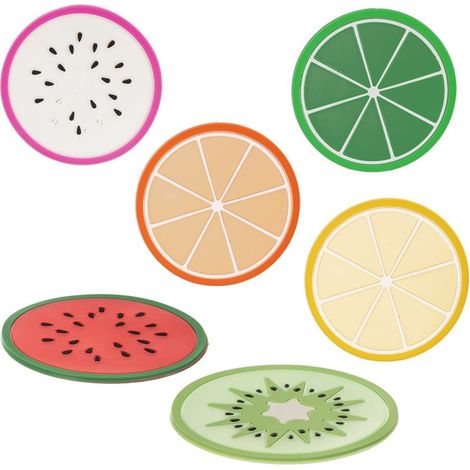 Posavasos con forma de tarro de fruta de 8,5 cm, 6 unidades. (1/5)