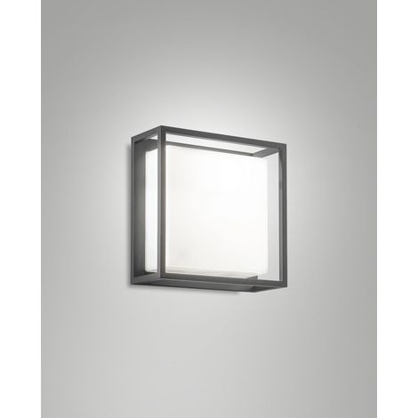Luminaire extérieur Fabas Luce Glammy Dark Grey aluminium gris L 25 cm E27 IP54 réf. 6545-21-794 (1/3)