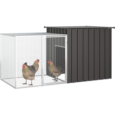 Maison Exclusive - Gabbia per Polli Antracite 200x91x100 cm Acciaio Zincato (1/5)