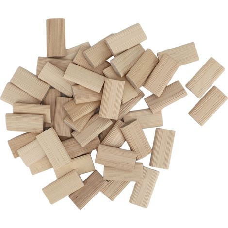 Domino Lot de 50 Chevilles en Bois de Hêtre, 6 x 40 mm, pour Menuisiers et Bricolage