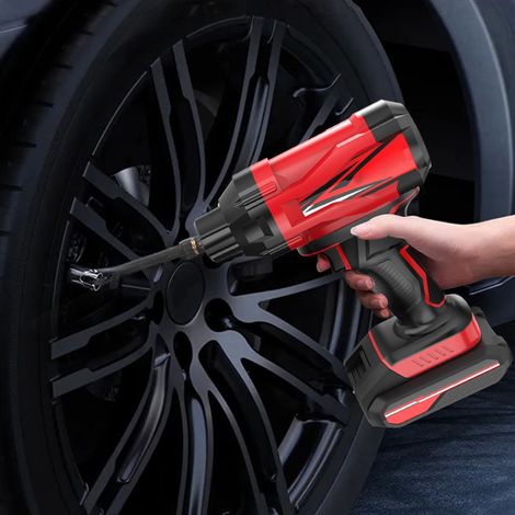 Akkubetriebene, kabellose Luftpumpe mit Lithiumbatterie und Digitalanzeige, tragbare Handluftpumpe mit automatischer Lade- und Abschaltfunktion. (1/5)
