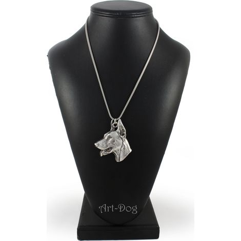 Doberman, Dobermann I - collana con ciondolo a forma di cane su catena d'argento, gioiello unico di Art-Dog (1/5)