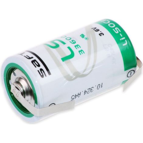 Batterie lithium SAFT LS 33600-CNR, D, avec pattes à souder en U, 3,6 V-, 17000 mAh