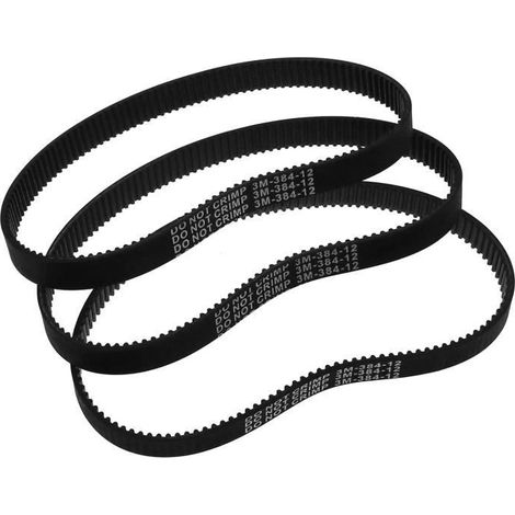 Lot de 3 courroies d\'entraînement de rechange HTD 384-3M-12 pour scooter électrique à impulsion (1/2)