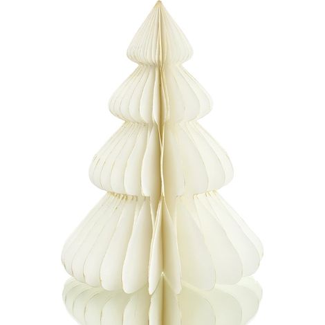 POSIWIO Weihnachtsdeko Tanne Weiß mit Glitter Ø 15 cm Höhe 20 cm - Papier