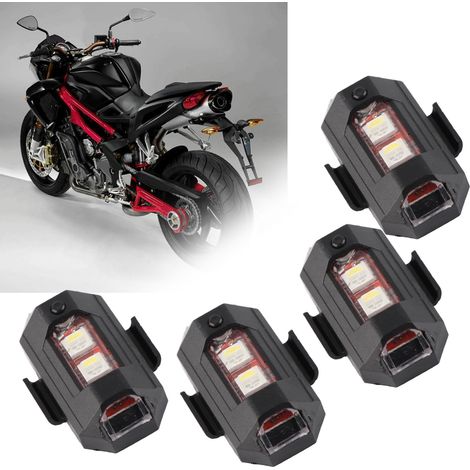 Modifizierte Nachtsignalleuchten für Motorräder (Verkauf im 4er-Set) Mini-LED-Blitzlichter mit 7 Farben (mit integriertem Akku) (1/5)
