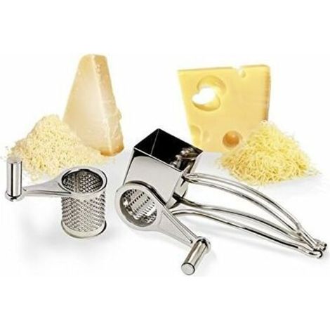 Râpe à fromage manuelle en acier inoxydable avec tambour unique – robuste, ergonomique et facile à nettoyer pour râper fromage, légumes ou chocolat