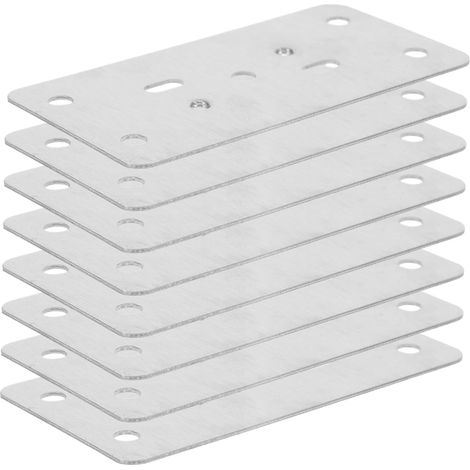 Juego de 8 placas de acero inoxidable para tapar agujeros en puertas de armarios. (1/5)