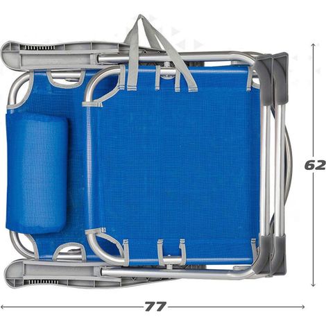 Aktive 62635 Faltstuhl Blau Aluminium Textilène