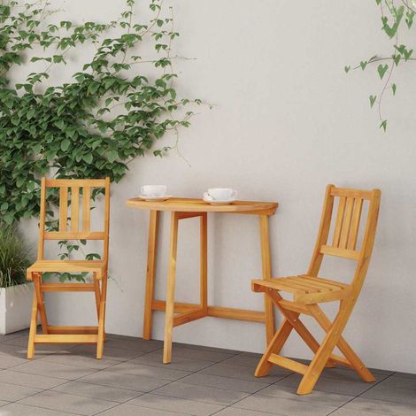 vidaXL Sedie Bistro da Giardino 2 pcs Legno di Acacia Massello