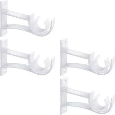 Pack de 4 supports en métal blanc de 26mm pour un poteau de protection de 26mm à 32mm, polyvalent et pratique (1/5)