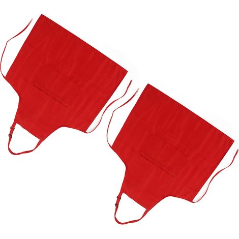Tablier de cuisine imperméable, col ajustable, respirant et doux, avec poche, pour griller et pâtisser (lot de 2), rouge. (1/5)