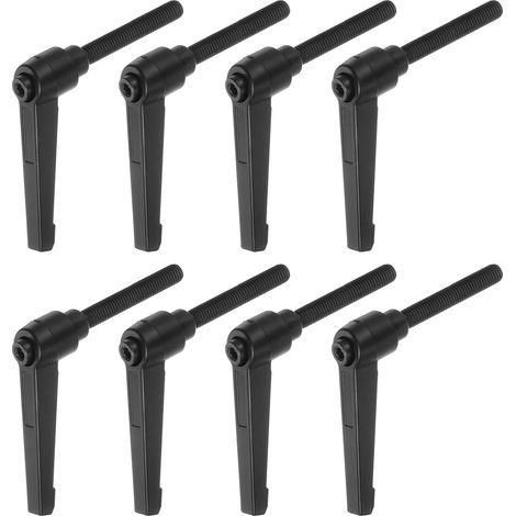 8pcs - Poignée De Serrage - Levier Réglable - Filetage M8 X 60mm - Mécanisme Déblocage Rapide - Pour Machines Industrielles Et Bois - Noir - 63mm (1/5)