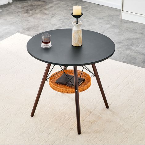 Mesa comedor redonda con almacenaje 80 cm MDF OKMYHOME (1/5)