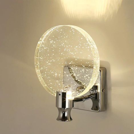 SABIR Applique Murale Intérieure , Applique murale Chaud/Neutre/Blanc 3 couleurs d'éclairage pour le salon Chambre à coucher Couloir Salle de bain(Argent,Grand (1/5)