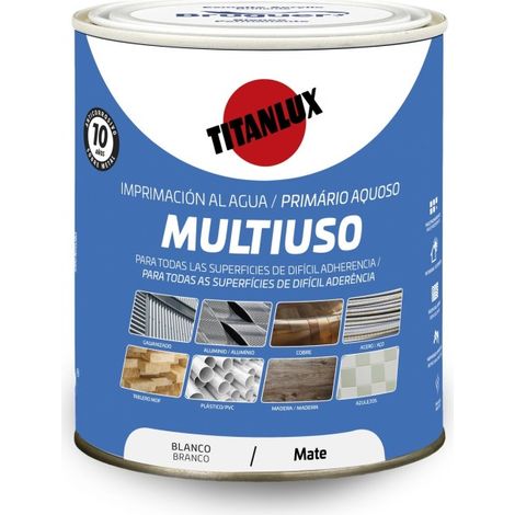 Imprimacion al agua multiuso mate 750 ml blanco titan