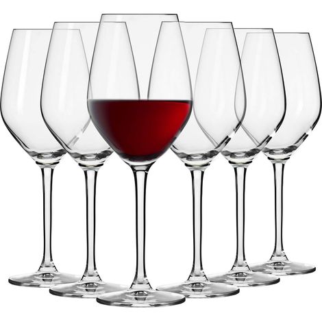 Lot de 6 Verre à vin,300 ml,Cristal sans plomb,Lavable lave-vaisselle,Maison Restaurant Fête