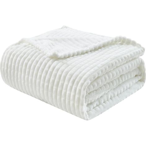Kuscheldecke Fleecedecke 200x230cm 3D Touch 01-weiß 200 x 230cm (1/5)