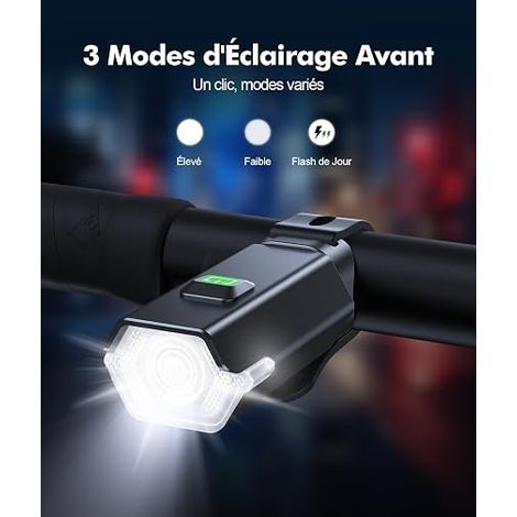 Lumiere Velo avec Feu d'Avertissement Latéral, 3+6 Modes (1/4)