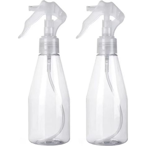 Juego de 2 botellas recargables de 200 ml con pulverizador manual, pulverizador de agua de limpieza de plástico, atomizador de perfume. (1/5)
