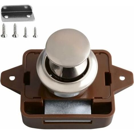 outon Poussoir Loquet Serrures pour Camping-Car Serrure de Meuble Boutons Poussoir Porte Serrure de Porte Meuble Fermoir pour de Placard de Camping Cars de Yacht de Bateau de Tiroirs (1/4)
