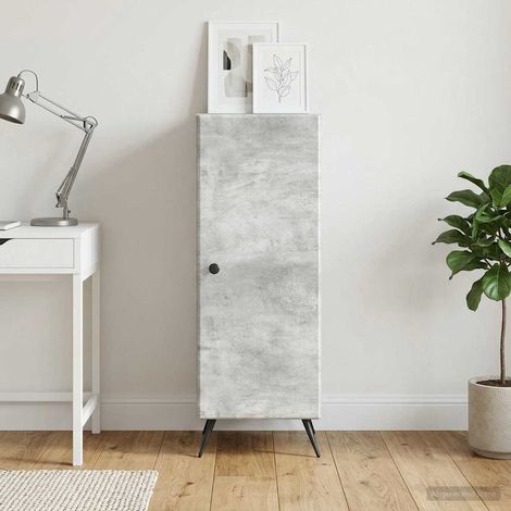 vidaXL Buffet Gris béton 33 x 34,5 x 90 cm Bois d'ingénierie (1/5)