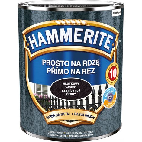 Pintura para metales Hammerite Straight to Rust, negro martillado, 0,7 L (1/2)