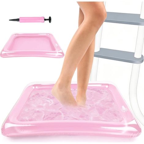 Bain de Pieds Gonflable, Bassin Pédiluve pour Piscine, Pediluve Gonflable Ø60 cm, Bath De Pied De Piscine Gonflable, pour Échelle D'Entrée de Piscine, Spa, Accessoires pour Hors Sol (Rose) (1/5)