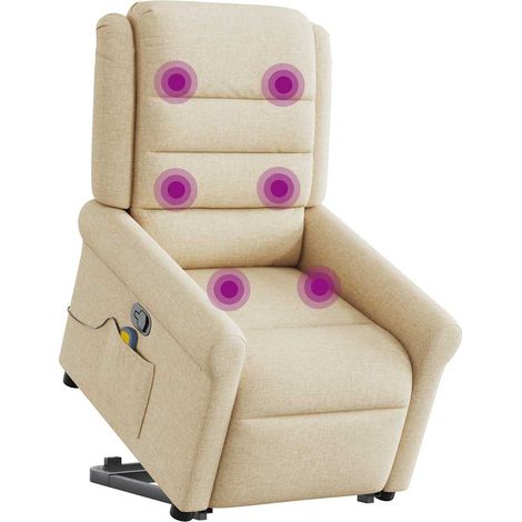 Maison Exclusive - Massagesessel mit Aufstehhilfe Creme Stoff