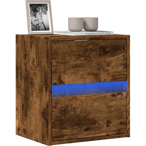 vidaXL Wand-TV-Schrank mit LED-Lichtern, Raucheiche 41x31x45 cm (1/5)