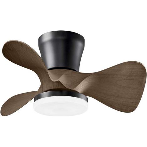 Ventilador a techo modelo Siux, 3 palas acabado negro/madera, 25cm(alto) 56cm(ancho) 56cm(fondo) . (1/5)