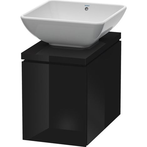 Meuble sous-vasque L-CUBE 320x547x400mm noir haute brillance