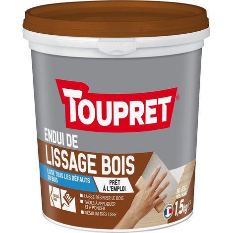 Enduit de lissage bois Toupret prêt à l’emploi Finition  Conditionnement: 1,5KG