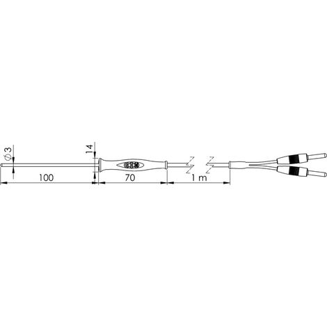 Greisinger GF1T-T3-B-BS Tauchfühler -70 bis +250 °C Fühler-Typ Pt1000