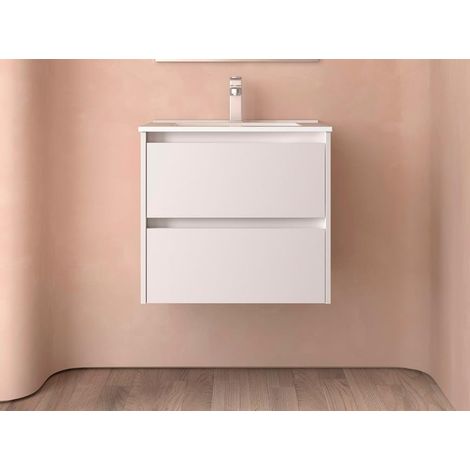 BALTIC Unterschrank 600 2 Schubladen + Waschbecken White Satin (1/4)