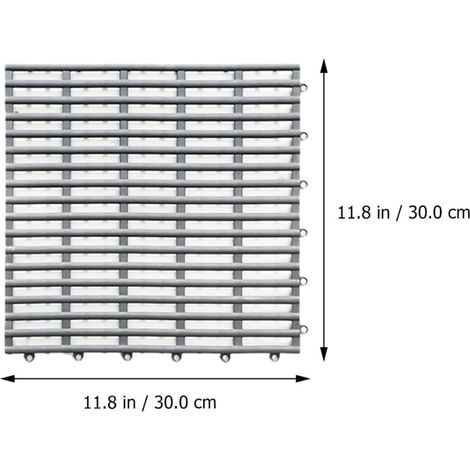 Lot de 2 Tapis de Sol de Salle de Bain 30X30 CM en PVC Découpables et Emboîtables, Antidérapants, Imperméables avec Trous de Drainage, Tapis de Drainant pour Maison, Salle de Bain (1/4)