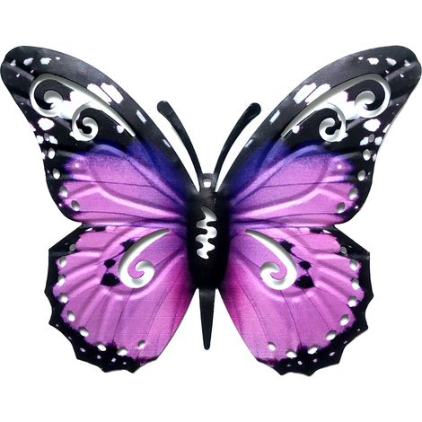 Butterfly Wall Decoration - Metal Outdoor Indoor Wall Art Sculpture - Garden Patio Balcony Home Decor - 1 Piece (1/5)
