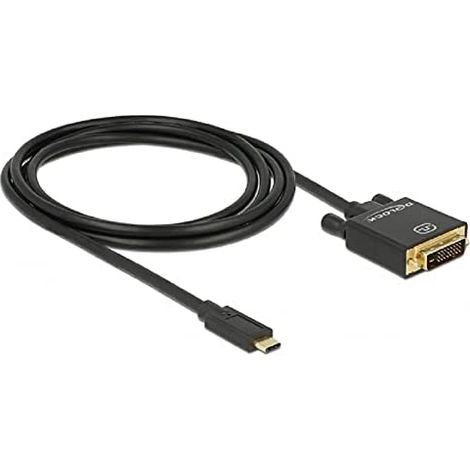 DELOCK USB-Kabel Typ C - DVI(24+1) St/St 4K 30 Hz 2,0m sw (85321) (1/3)