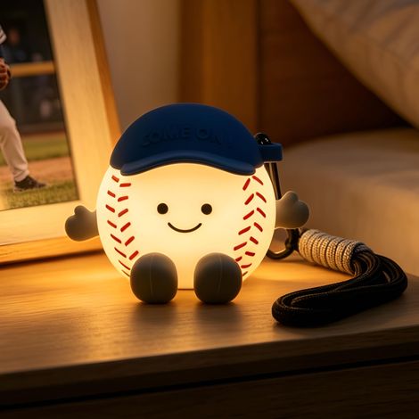 Veilleuse LED Ballon de Baseball RGB pour Enfant, Lampe de Chevet Tactile en Silicone, Rechargeable USB, Intensité Réglable pour Chambre (1/5)
