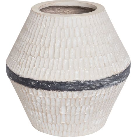 Jarrón boho tradicional magnesio florero exterior beige Aruncus