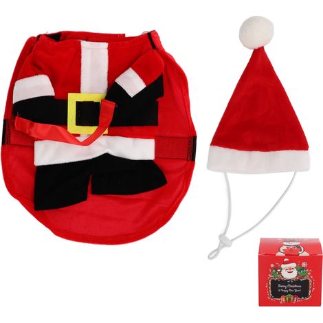 Déguisement pour chien de Noël avec boîte cadeau et chapeau pour chiots (1/5)