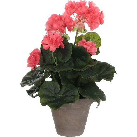 Mica Geranium im Topf lachs, 34 x 20 cm Kunstpflanzen