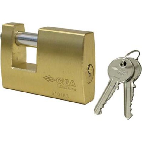 Lucchetto rettagolare 21610 logo ottone satinato chiavi 2 mm 50 Logo cisa